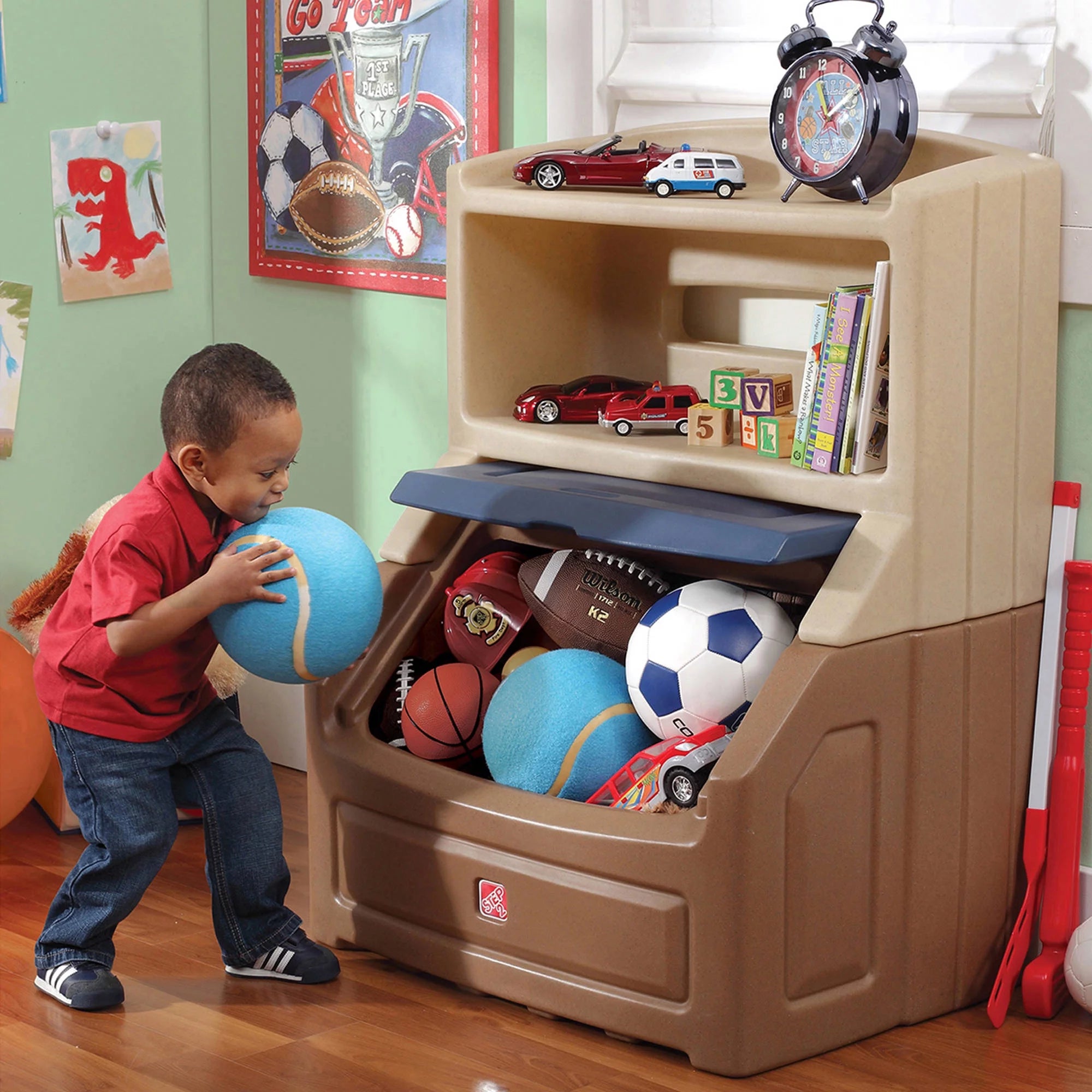 Step2 Lift & Hide Toddler Bookcase and Toy Storage, 38" Tall B28707