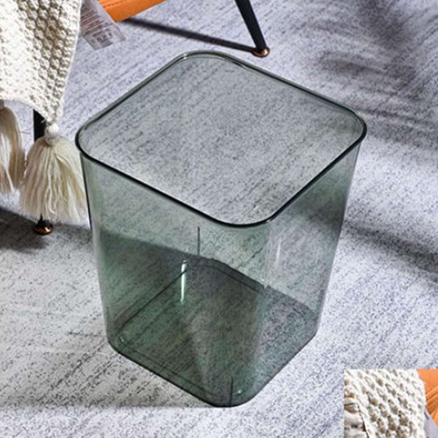 Acrylic Trash Can, Transparent Large Capacity Wastebasket for Bathroom, Kitchen, Office B42804