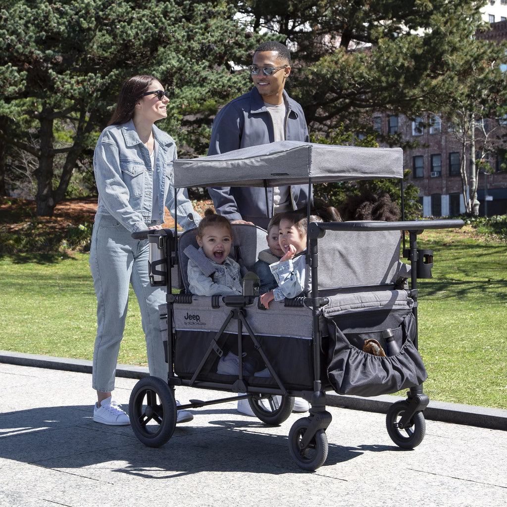 Jeep Wrangler Deluxe 4 Seater Stroller Wagon Grey a7