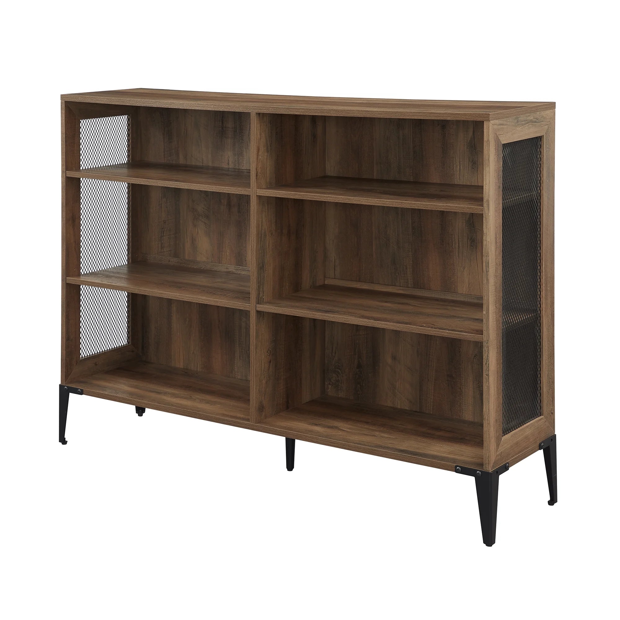 Walker Edison Designs Jeremy 6-Shelf Reclaimed Bookcase Barnwood X8525