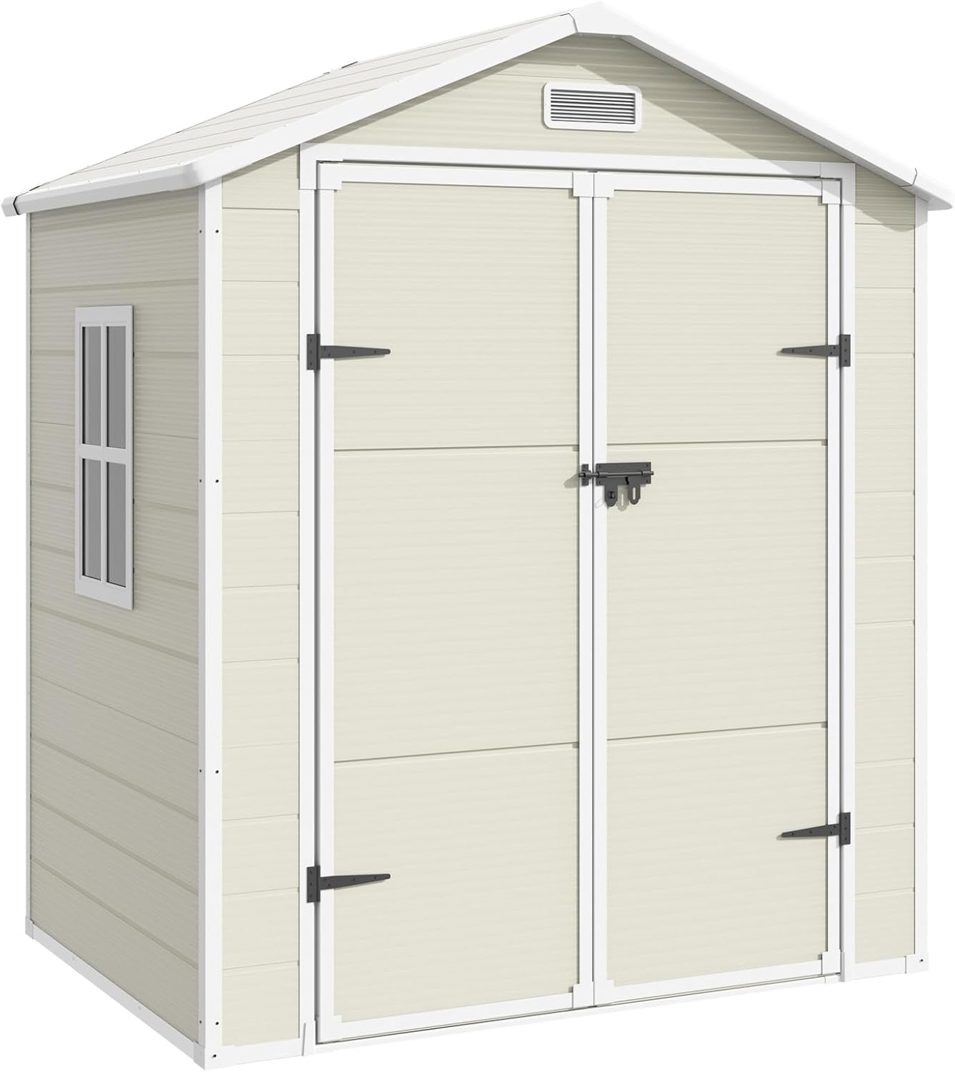 Outdoor Resin Storage Shed with Lockable Door 6x4.5 FT k7