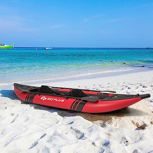 Goplus Inflatable Kayak 2-Person Set for Adults with Aluminum Oars and EVA Padded Seat V246876