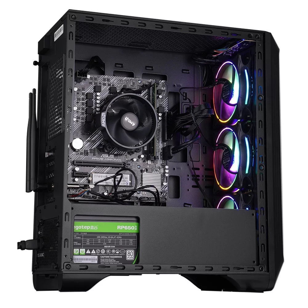 IPASON Gaming Desktop PC, Ryzen 5 5600G, 16GB RAM, 1TB SSD, Win 11 O222