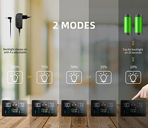 Wireless Weather Station Indoor Outdoor Thermometer with Color Display E5003