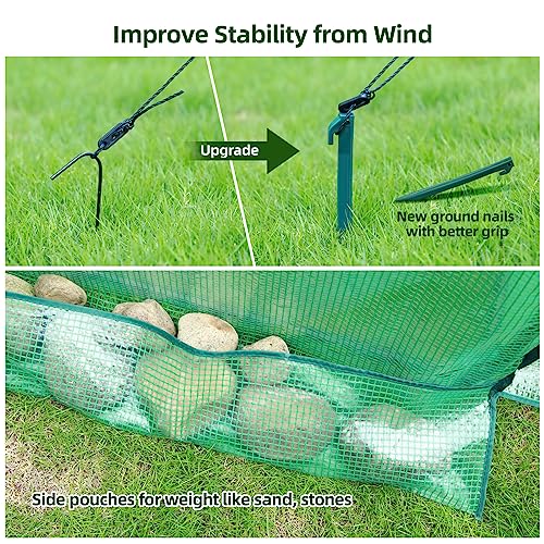 Portable Tunnel Greenhouse Outdoor Heavy Duty Walk in Green House with Mesh Windows 7k