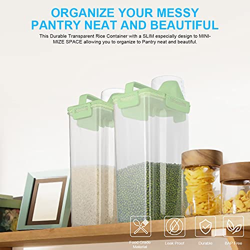 Rice Airtight Dry Food Storage Container with Pourable Spout and Measuring Cup S535730
