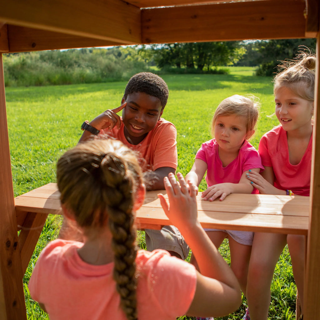 Cedar Wood Playset Swing Set k7