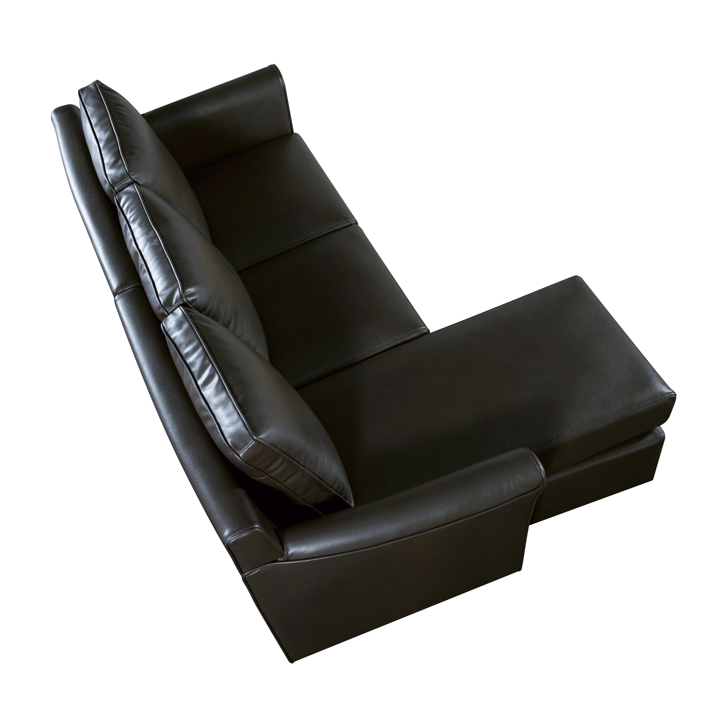 Furniture of America Sula Transitional Sectional Sofa, Dark Gray Faux Leather H52006