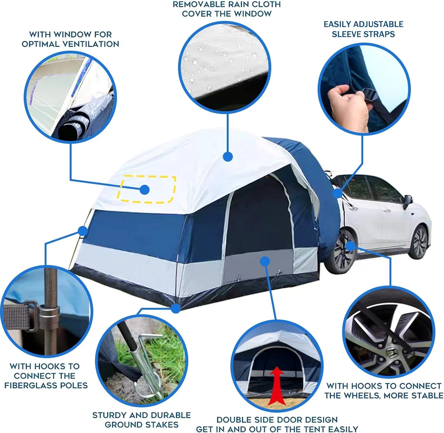SUV Tent for Camping 6-8 Person Car Tent with Rainfly and Storage Bag k7