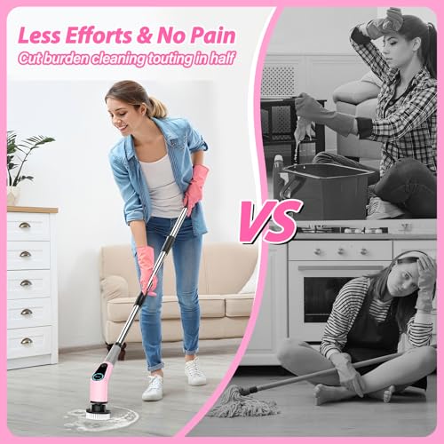 Electric Spin Scrubber Cordless Cleaning Brush with 8 Heads k7m