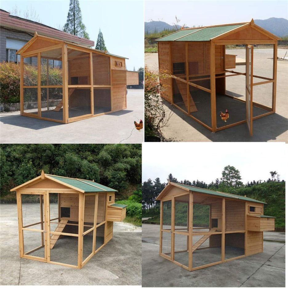 Large cedar wood waterproof chicken coop k7m