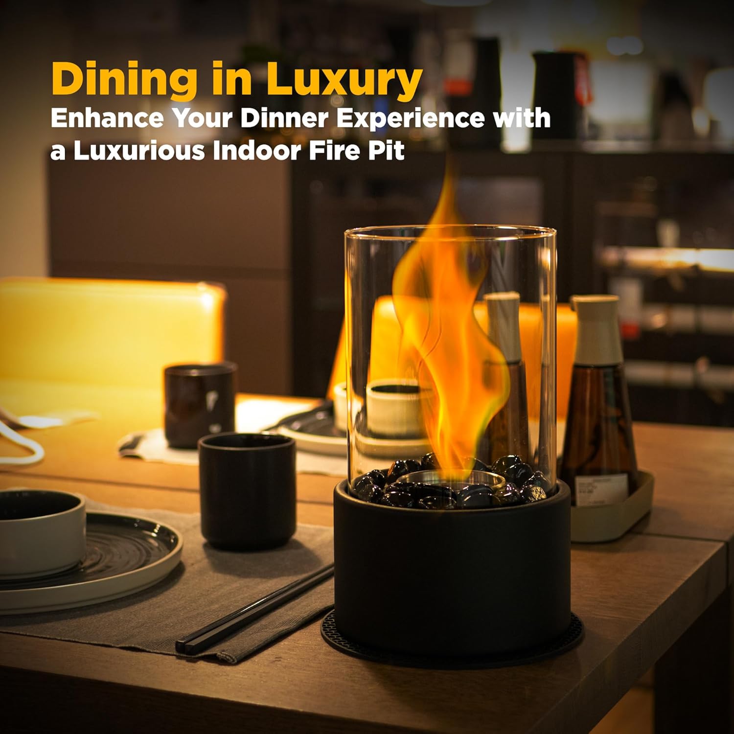Tabletop Fire Pit Indoor Outdoor Portable Stone Design a7