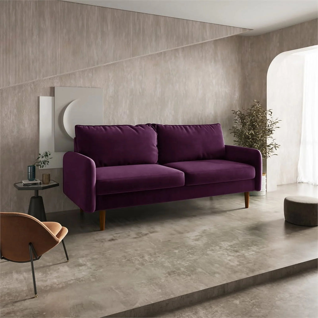 Pemberly Row Contemporary 70" Velvet Sofa Purple A197