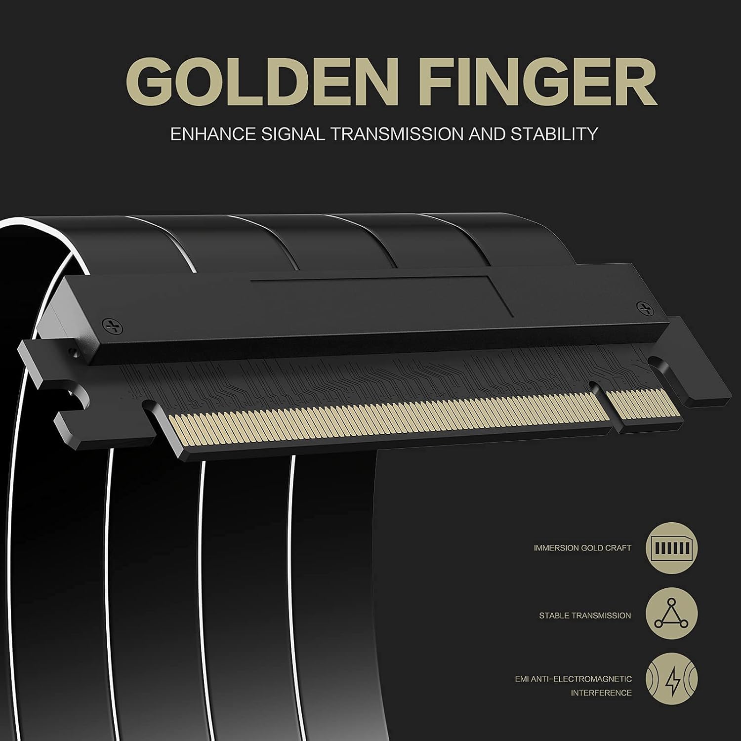 PCIE 4.0 16x Shielded Riser Cable for GPU Extension 20CM-90 k7