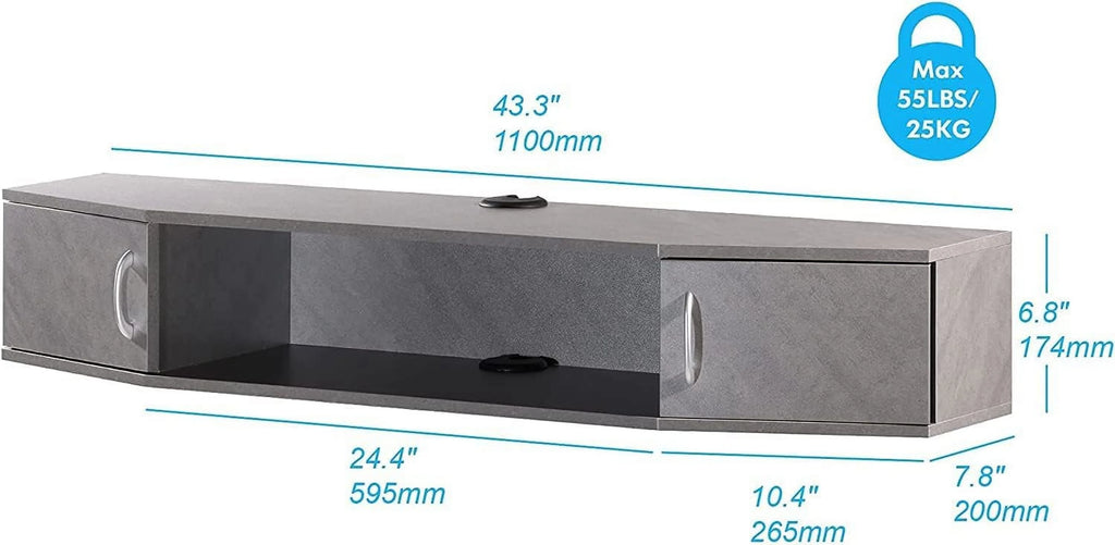 Floating TV Stand with Cabinet, Wall Mounted, 70'' Y5510