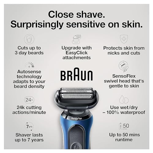 Electric Razor for Men Wet Dry Foil Shaver with Beard Trimmer k7p
