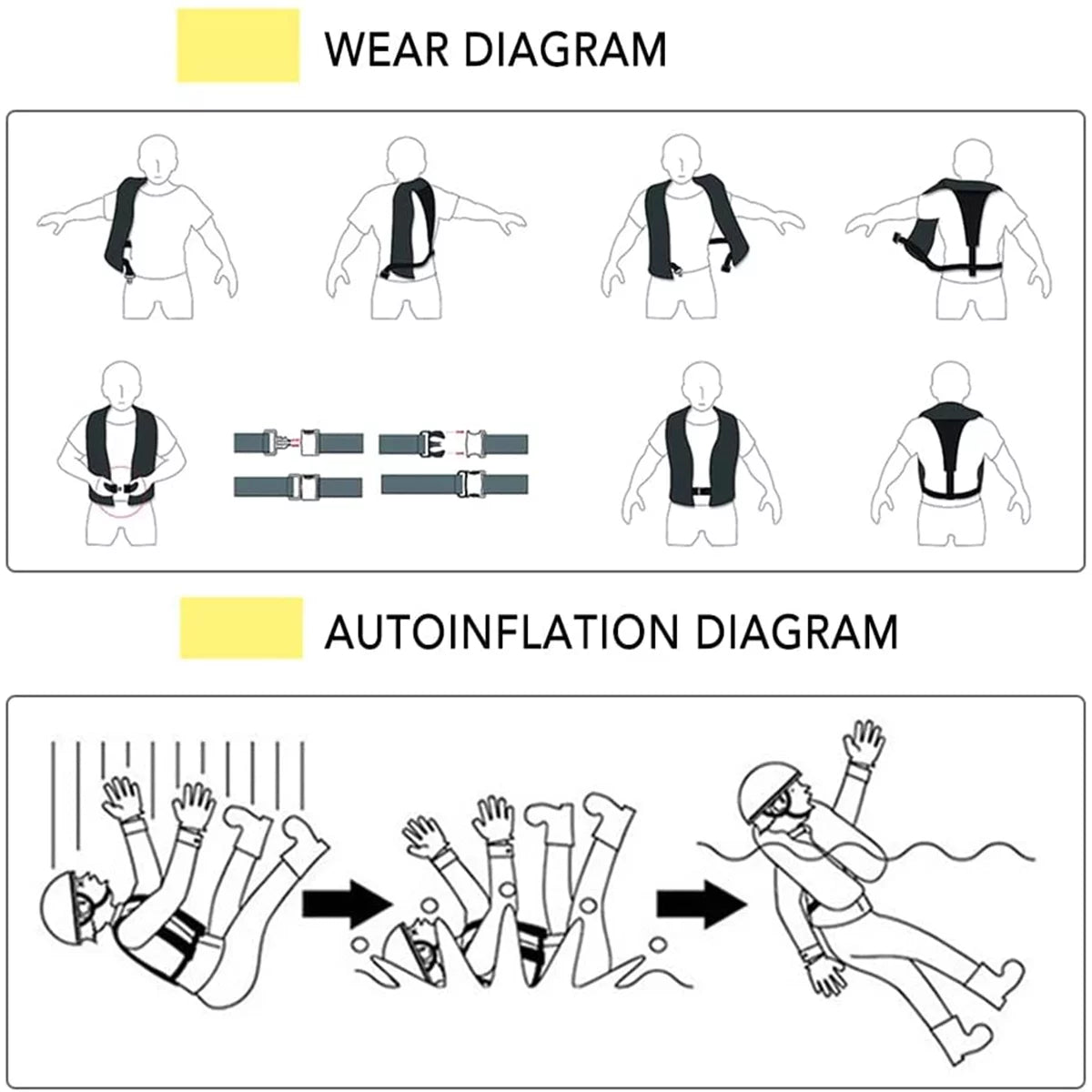Automatic Inflatable Life Jacket with Whistle for Adults a7