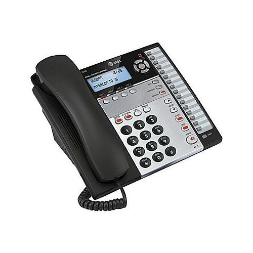 AT&T 1040 4-Line Expandable Corded Phone System with Speakerphone, 1 Handset, Black/Silver (Renewed) Z49130
