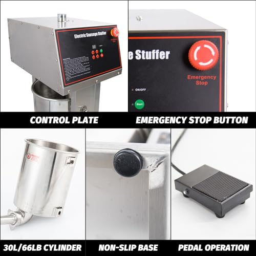 Electric Sausage Stuffer 55LBS Stainless Steel with 4 Stuffing Tubes V32477