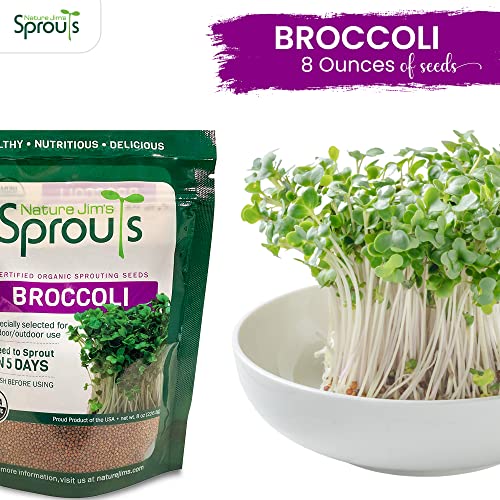 Nature Jims Sprouts Broccoli Sprout Seeds - Certified Organic, 8oz P1311