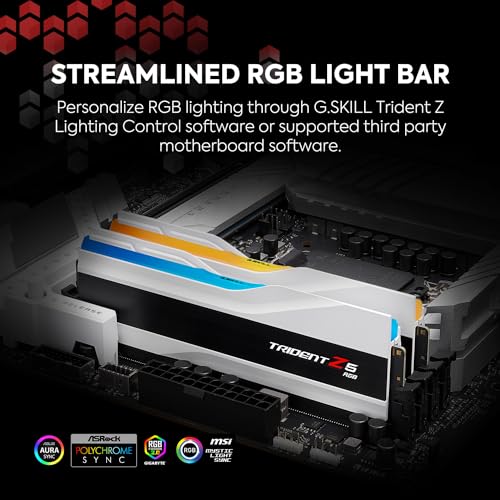 G.SKILL Trident Z5 RGB DDR5 RAM 64GB (2x32GB) 6400MT/s CL32 Desktop Memory UDIMM - Matte Black T18995