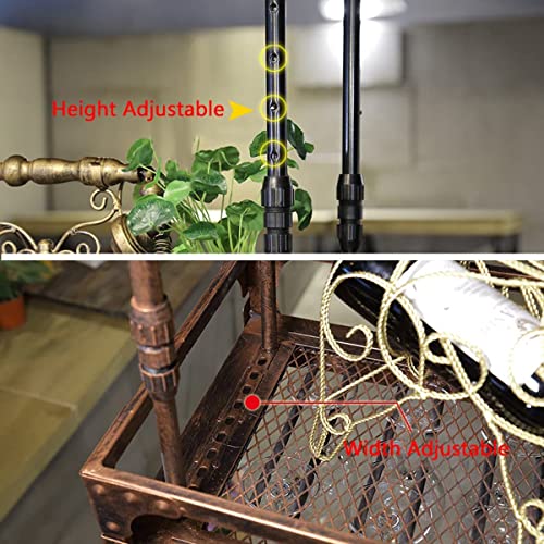 Hanging Wine Glass Rack, Industrial Vintage Metal Wall-Mounted, Bronze, 80x35cm N8813