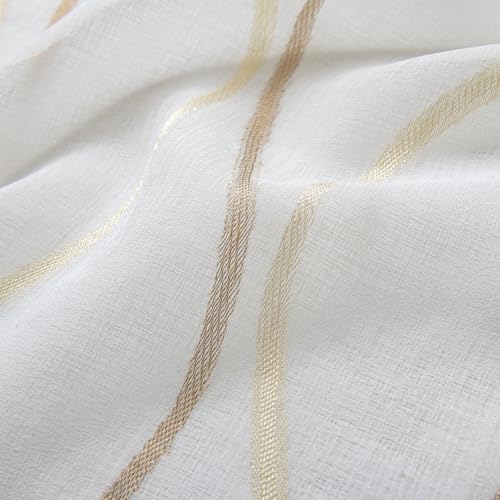 Sheer Voile Curtain Valance for Living Room Bedroom Window, White, 52x18 Inch, 1 Panel X1240