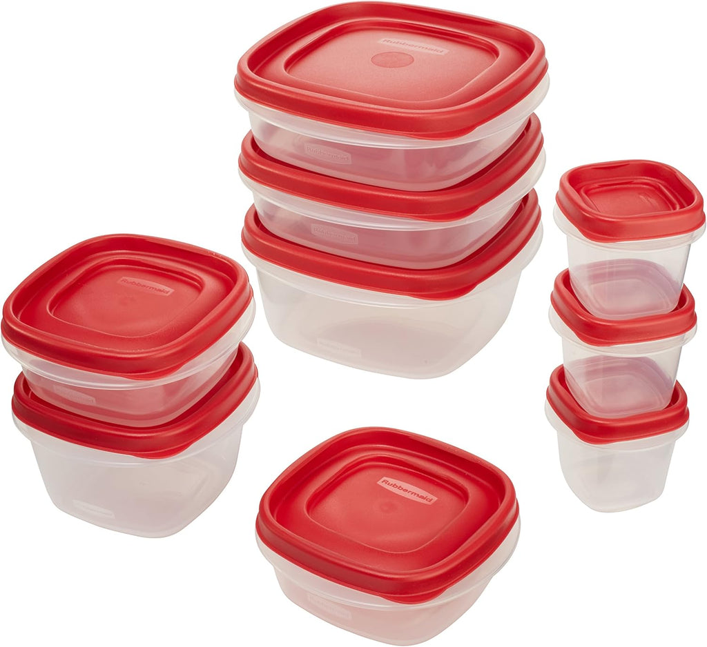 Rubbermaid Easy Find Lids Food Storage Containers, Racer Red, 18-Piece Set Z592577