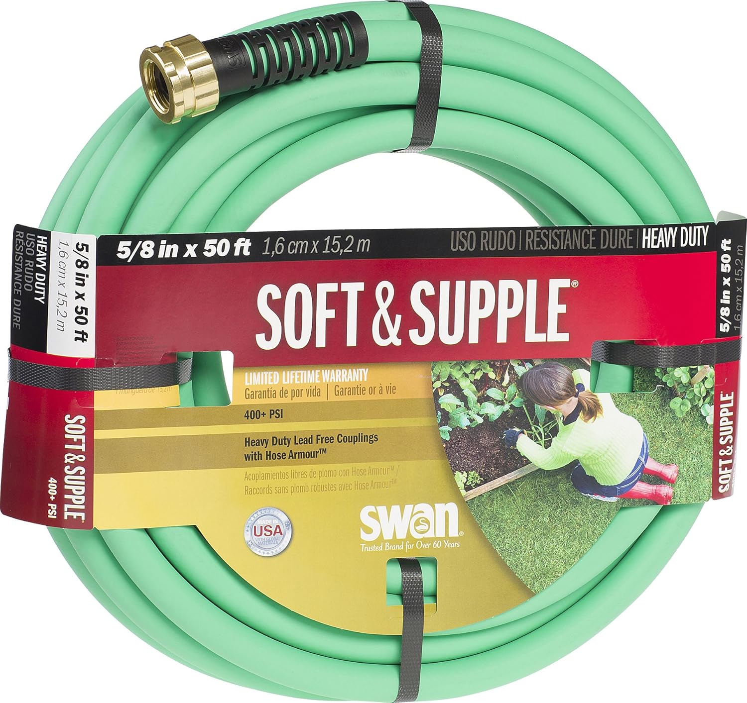 Soft Supple Easy Coil Water Hose 50ft x 5/8in a7