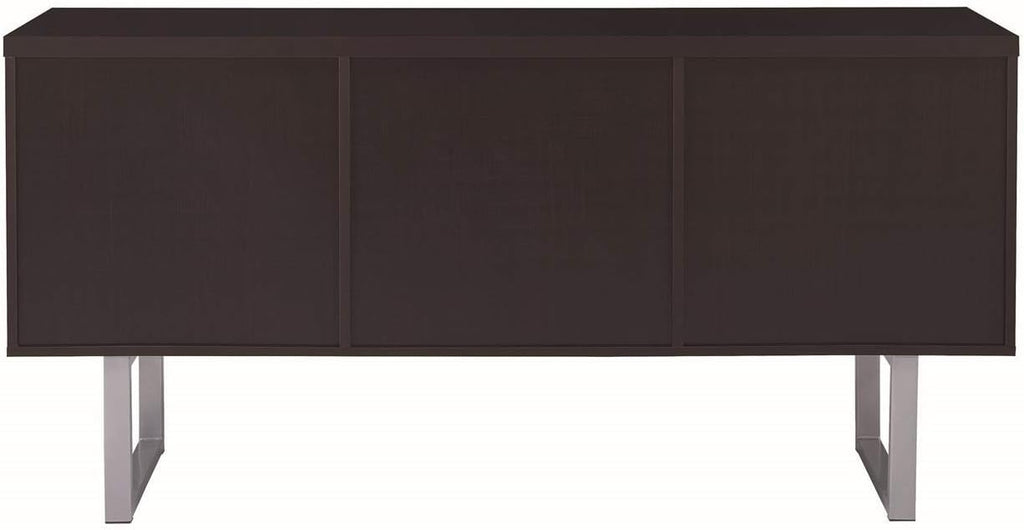 Cappuccino Credenza with Metal Sled Legs, 60 x 16 x 30 in a7