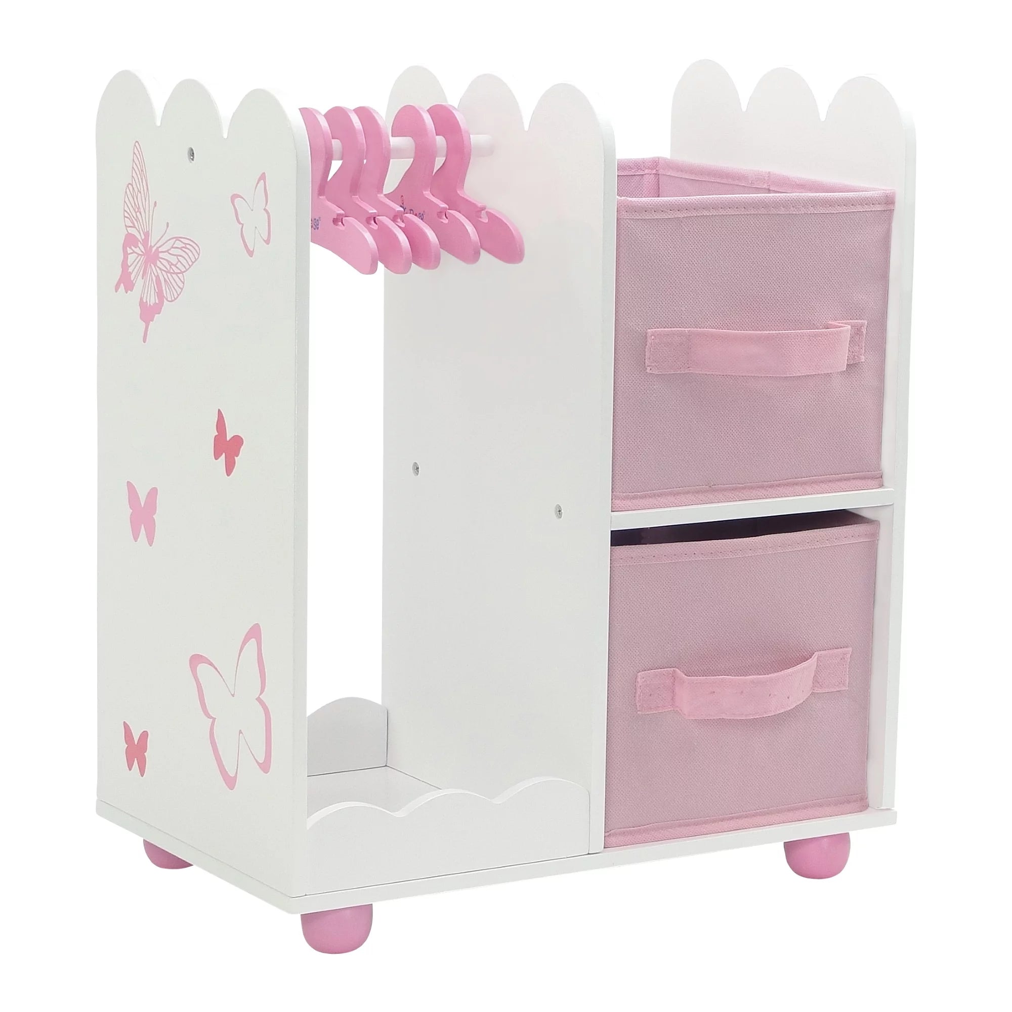 Emily Rose 18 Inch Doll Clothes Storage Closet Wardrobe with 5 Hangers E49001