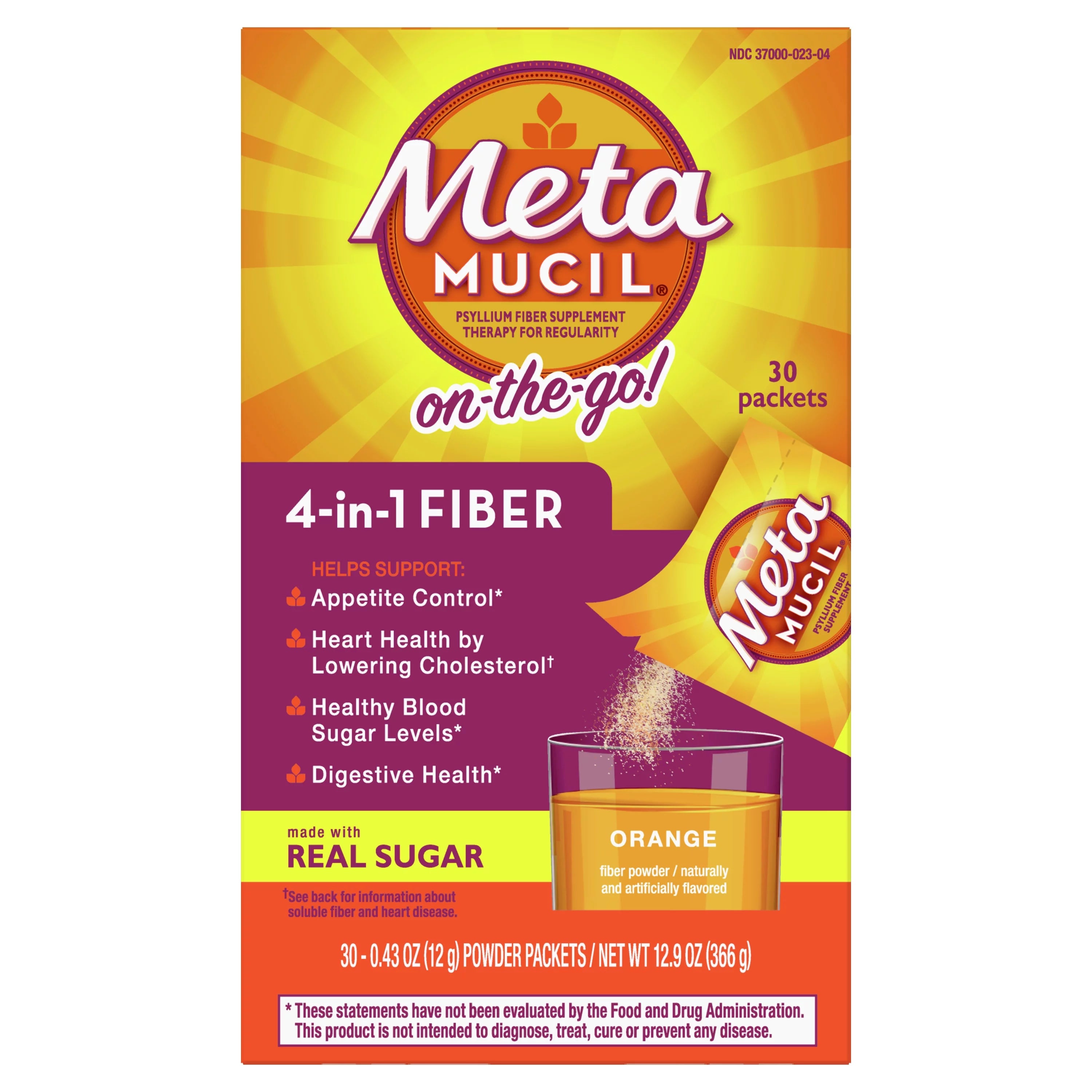 Metamucil On-the-Go 4-in-1 Fiber, 30 Packets V458