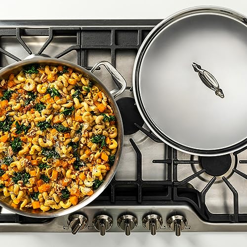 All-Clad D3 3-Ply Stainless Steel Large Frying Pan 7 Quart, Induction Safe O435