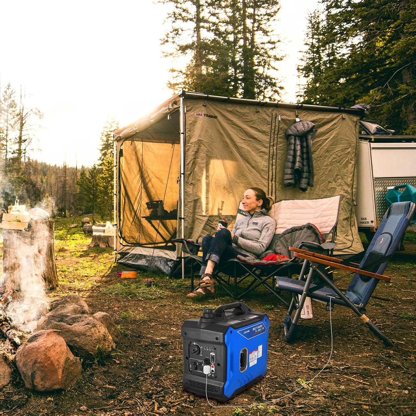 Portable Inverter Generator 2000 Watt Quiet Gas Powered for Camping Home Emergency a7