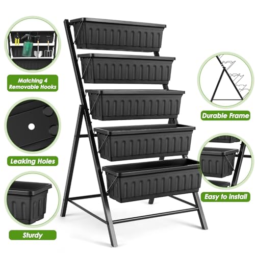 Vertical Raised Garden Bed 5 Tier Planter Box with Drainage System a7
