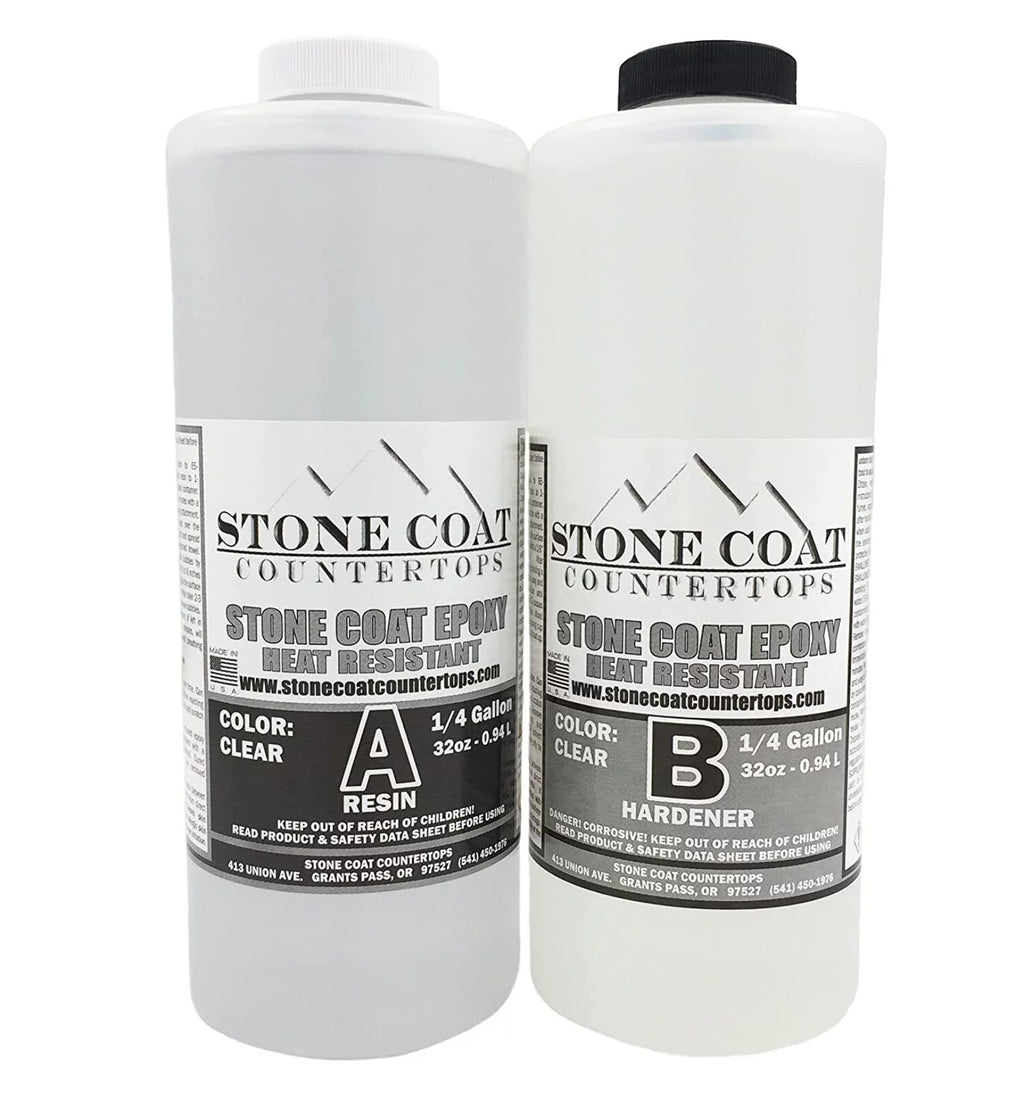 Stone Coat Countertops (1/2 Gallon) Epoxy Resin Kit for DIY Projects, Kitchens, Bathrooms, Counters, Tables, Wood Slabs, and More! Heat Resistant and Clear Epoxy Resin!