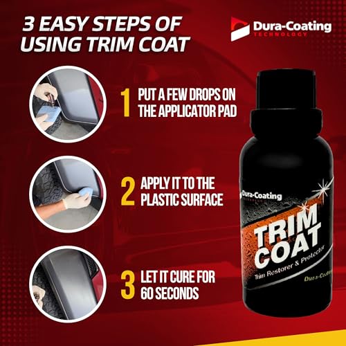 Dura-Coating Technology Trim-Coat Ceramic Coating for Plastics & Glass, Clear Glossy, 15ml P977051
