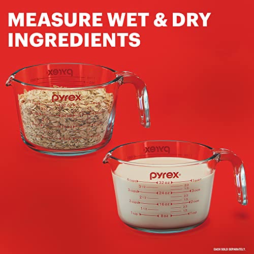 Pyrex 4-Cup Glass Measuring Cup, Microwave and Oven Safe N156598
