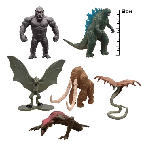 Godzilla vs Kong 2" Mini Monster 6 Pack, Multi Coloured V40750
