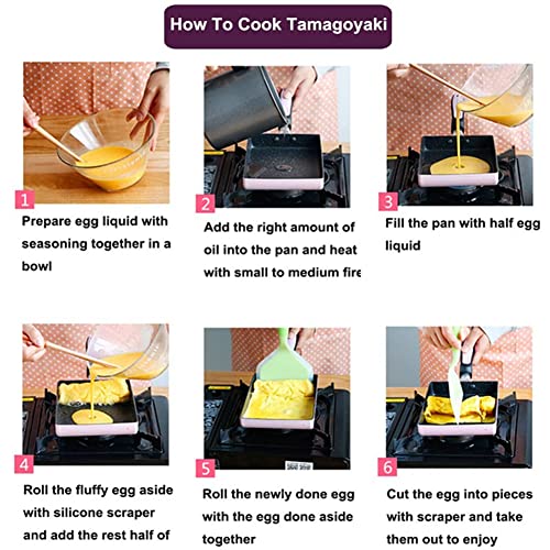 Japanese Omelette Pan Tamagoyaki Nonstick Square Egg Roll Pan, 6.3 x 7.8 inch, Black A8103