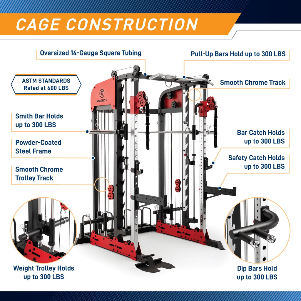 Marcy Pro Deluxe Smith Cage Home Gym System SM-7553 U104
