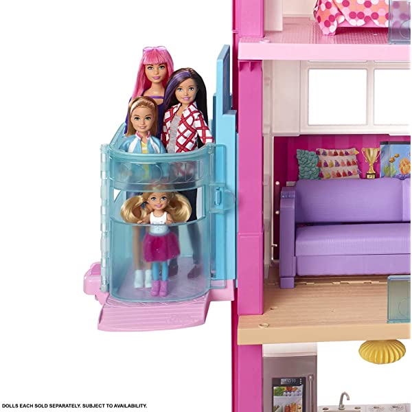 Dollhouse with Elevator, Pool, Slide and 70 Accessories a7