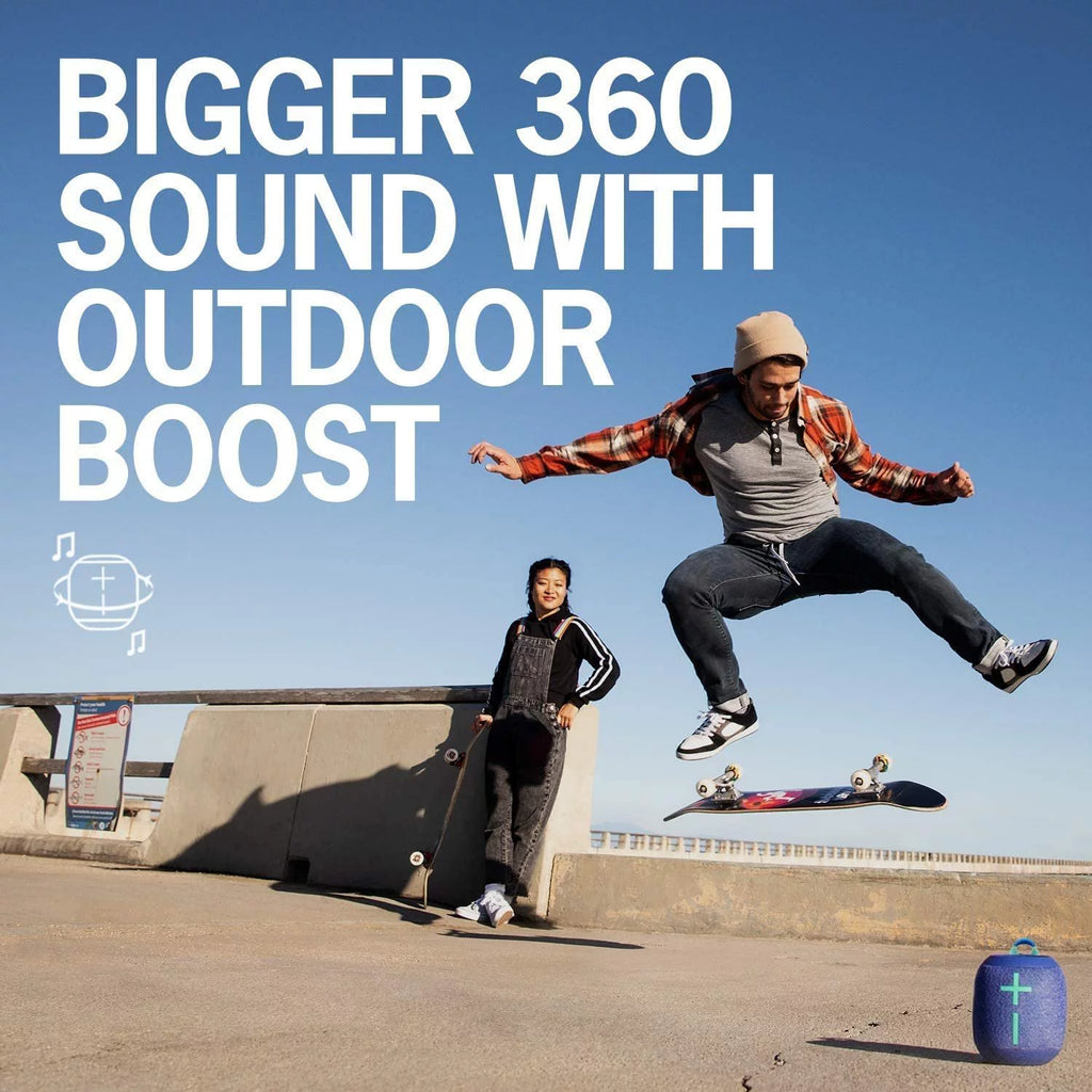 Logitech WONDERBOOM 2 Portable Waterproof Bluetooth Speaker, Crushed Ice Grey S3014