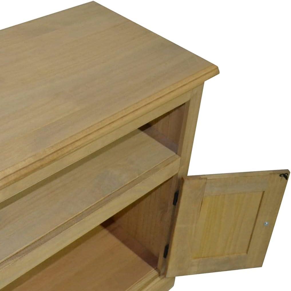 Rustic TV Cabinet with Storage, Mexican Pine Corona Range 31.5"x16.9"x30.7" V73651