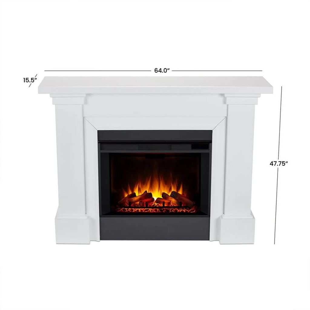Real Flame Manus 64" Electric Fireplace in White V3538