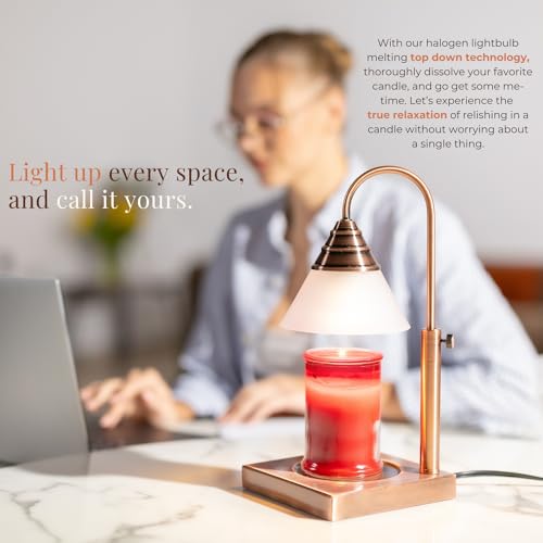 Candle Warmer Lamp Height Adjustable Timer Dimmable Gold k7m