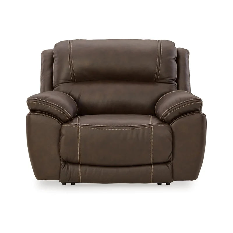 Ashley Furniture Dunleith Leather Zero Wall Recliner with Headrest, Dark Brown T9734