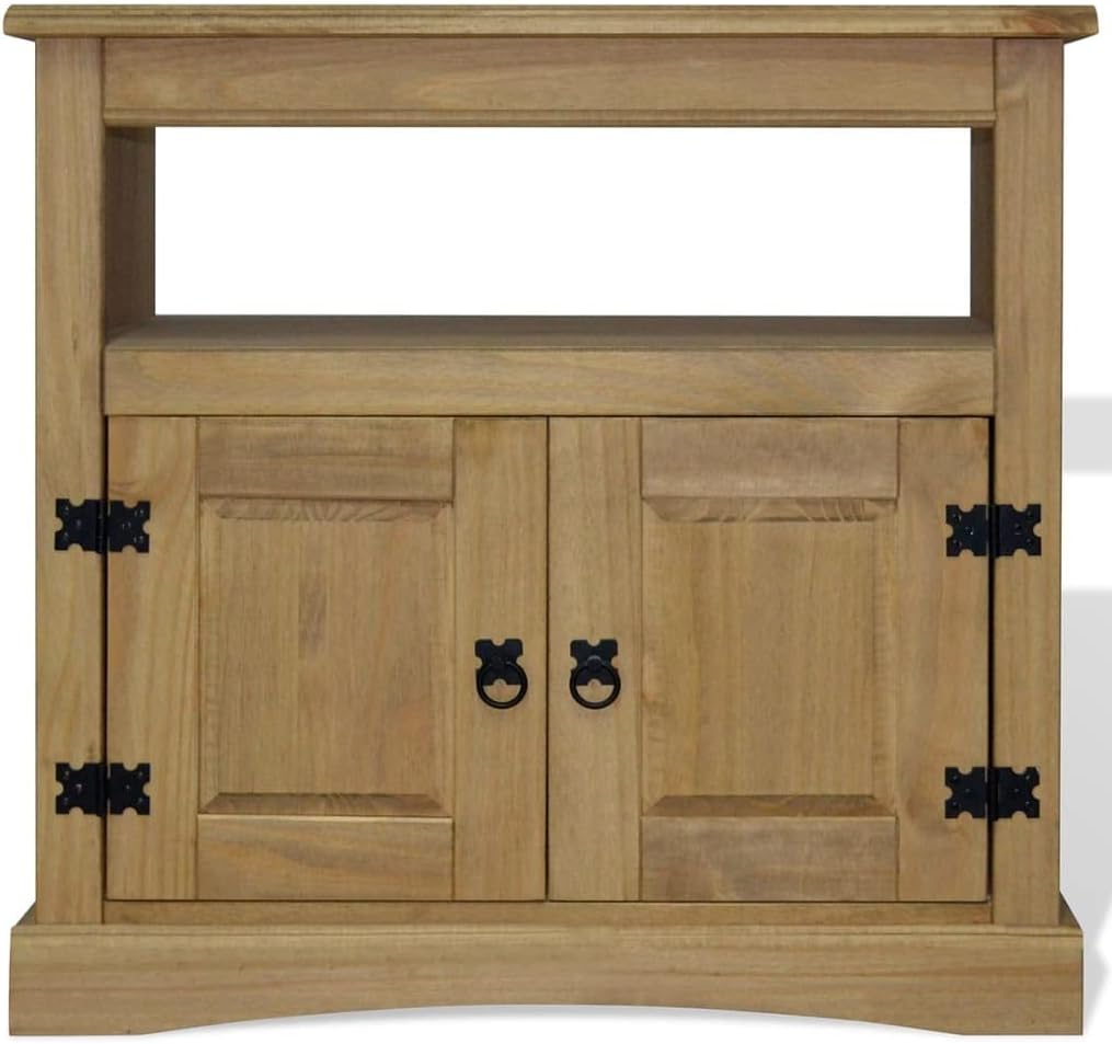 Rustic TV Cabinet with Storage, Mexican Pine Corona Range 31.5"x16.9"x30.7" V73651