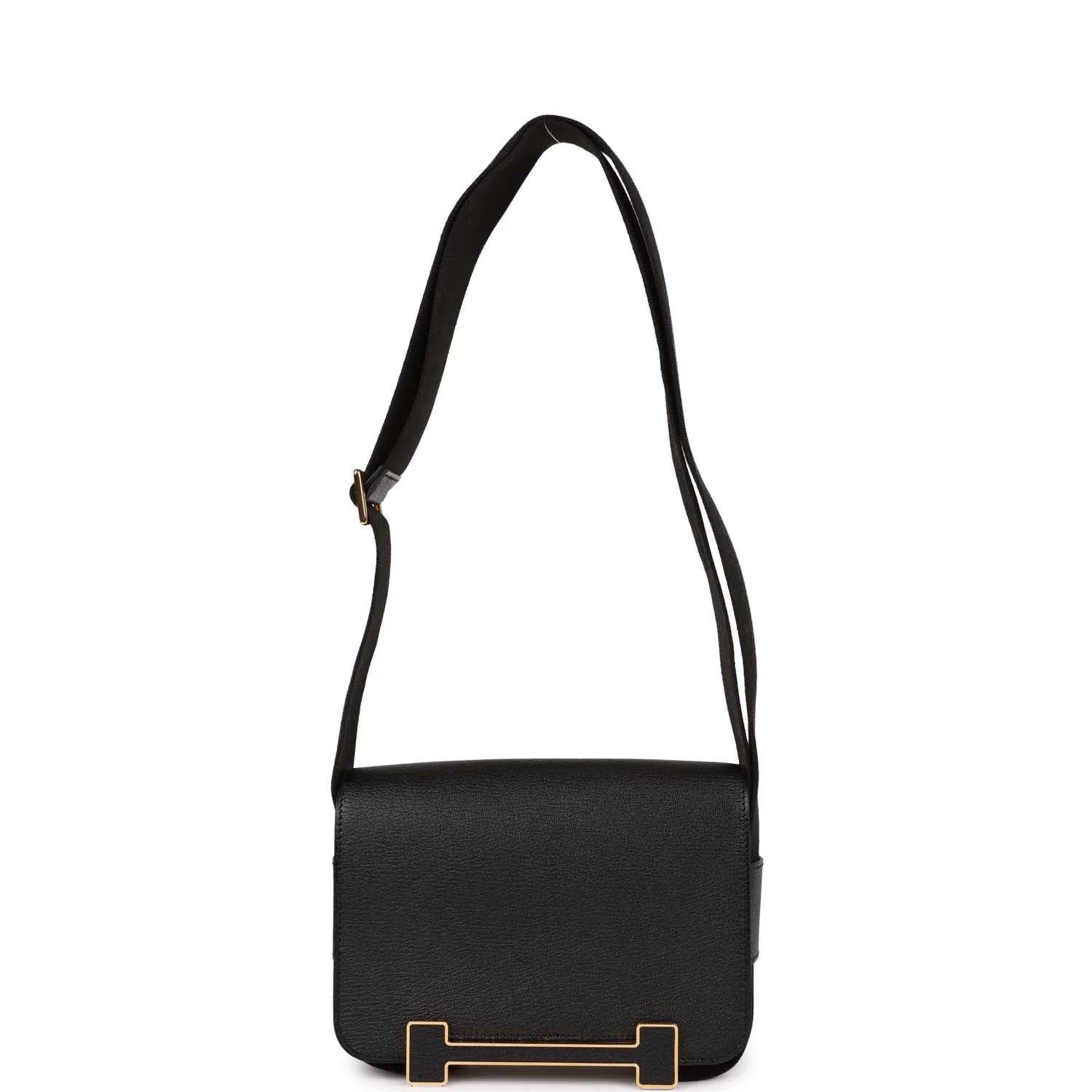 Black Chevre Gold Hardware Bag k7