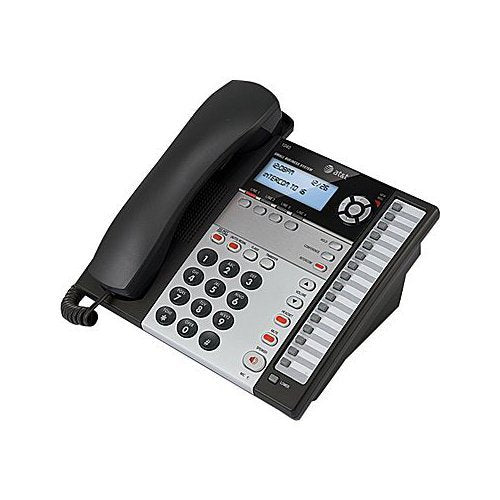 AT&T 1040 4-Line Expandable Corded Phone System with Speakerphone, 1 Handset, Black/Silver (Renewed) Z49130